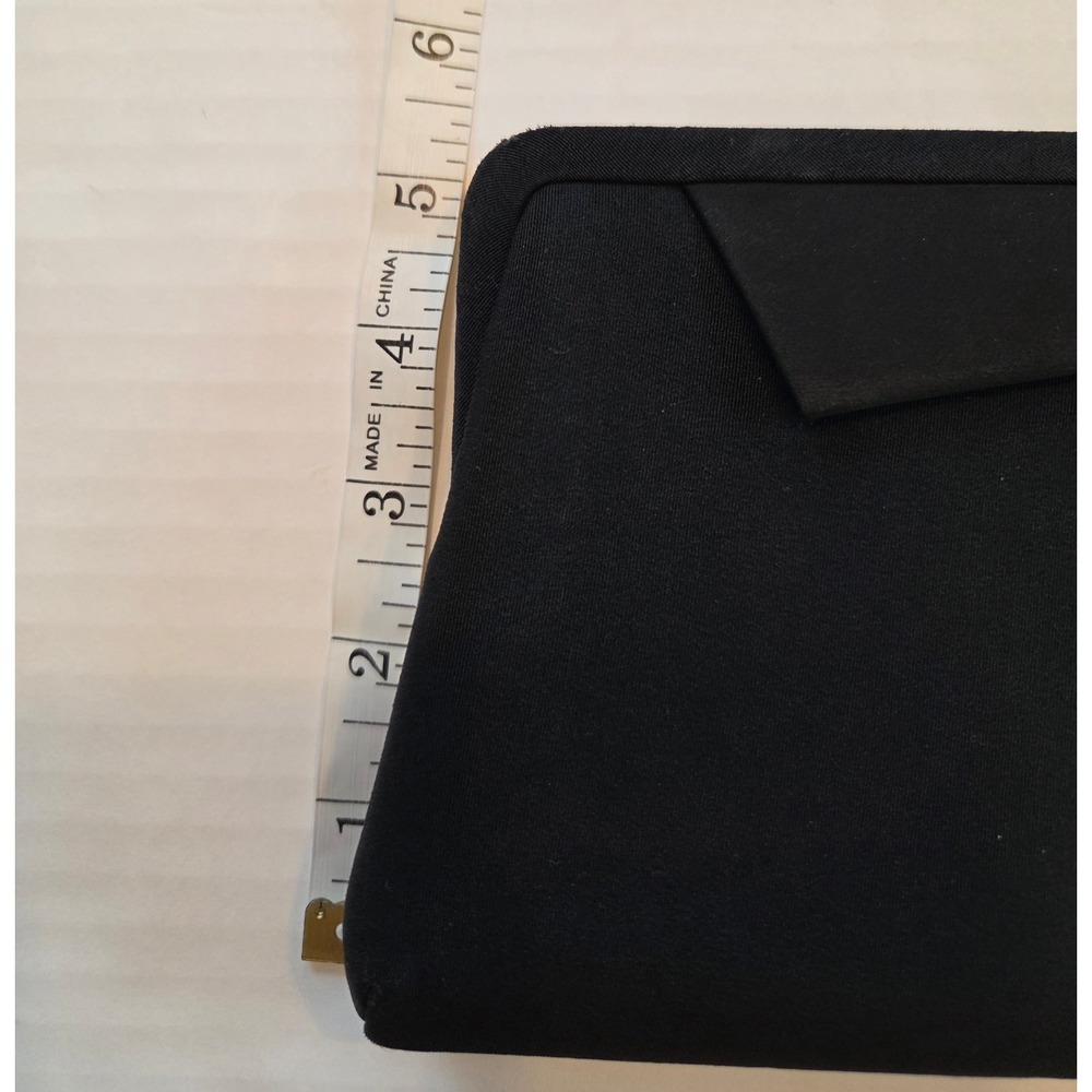Admiral Vintage Black Bow Evening Clutch Bag with Gold Chain Strap - Picture 8 of 11